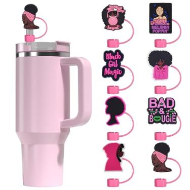 Imagem de ZERCEJC 8 peças de tampa de palha para copo Stanley, tampas de palha de silicone reutilizáveis compatíveis com copo Stanley de 30 e 1,134 g, tampa de tampa de 10 mm para acessórios de copo