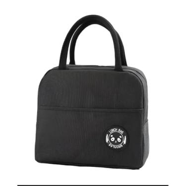Imagem de Bolsa Lancheira Térmica Preta Marmita para Trabalho, Viagem e Academia | Conserva Alimentos Quentes e Frios