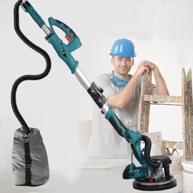 Imagem de Lixadeira De Parede Dobrável Elétrica 1800w, Lixadeira De Drywall Com Discos De Lixa De 20/100 Peças, Lixadeira De Parede De 5 Velocidades Variáveis 1000-2100 Rpm Com Alça, 100pcssandpaper