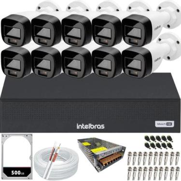 Imagem de Kit 10 Câmeras Intelbras VHD 1220 B Full Color Dvr Mhdx 3116c 16 Canai