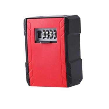 Imagem de KAIYUEMAOYI Cofre para Chaves, Caixa de Combinação, Portátil, à Prova D'água, Montado Na Parede, para Escritório, Loja, Empreiteiro, Porta, Externo, Vermelho, Tamanho real