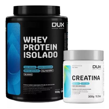 Imagem de Kit Whey Protein Isolado Sabor Chocolate Pote de 900g+Creatina 100% Monohidratada de 300g-Dux Human Health-Dux Nutrition