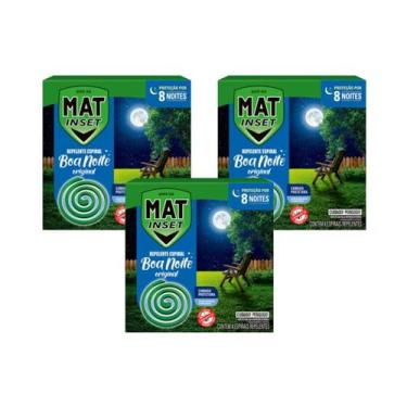 Imagem de Kit com 3 Repelente Espiral Mat Inset Boa Noite 8 unidades
