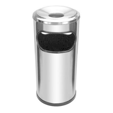 Imagem de Cinzeiro Lixeira Em Aço Inox Com Aro Em Aluminio Jsn