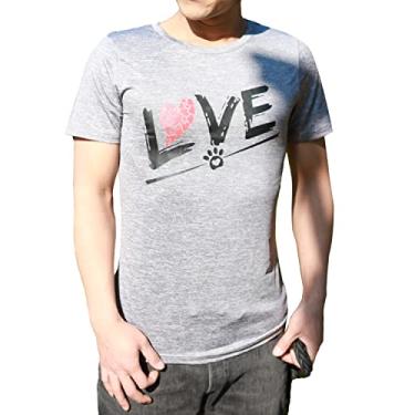 Imagem de CAISANG Camisetas para cães, amor, cachorrinho, roupas para mamãe, papai/animais de estimação, colete sem mangas, roupas para cachorros, gola redonda, moletom feminino, roupas esportivas para cães