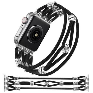 Imagem de Pulseira de miçangas compatível com Apple Watch TOYOUTHS Women