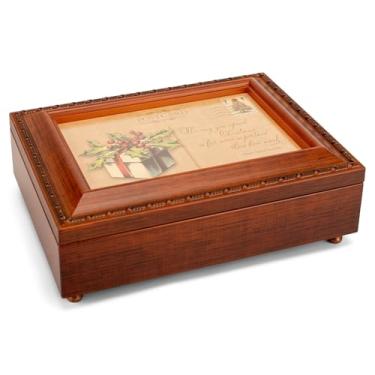 Imagem de Cottage Garden The Way You Spend Pacote de Natal 19 x 15 Joalharia marrom Polycast Caixa de música de lembrança toca noite silenciosa