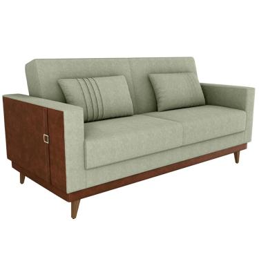 Imagem de Sofa Cama 2 Lugares 203 cm Esther Boucle Oliva Corino Whisk Milani Store