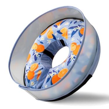 Imagem de Cone inflável para cães, coleira macia após cirurgia para alternativa, com protetor antilambe aprimorado, ajustável, removível, coleira elizabetana (M, laranja)