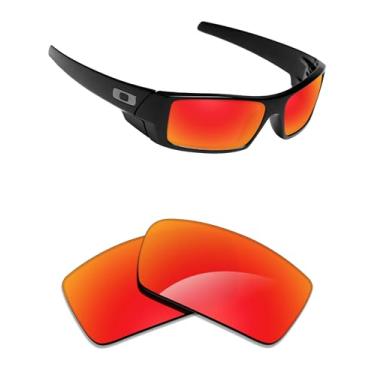 Imagem de Alphax Lentes de reposição espelhadas não polarizadas vermelho fogo para óculos de sol Oakley Gascan OO9014