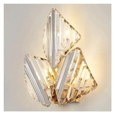 Imagem de Luminária de parede LED de cristal, luz moderna, luminária de parede de luxo, arandela dourada, iluminação interna, decoração para casa, sala de estar, cabeceira, luminária de parede