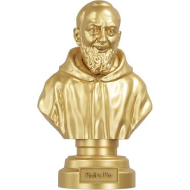 Imagem de Estátua Busto Padre Pio (Cor Ouro)