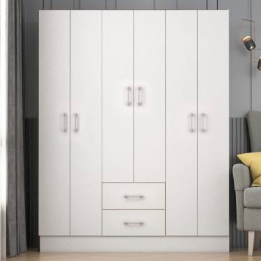 Imagem de Guarda-Roupa Casal Jamaica 6 Portas 2 Gavetas Branco - Fellicci