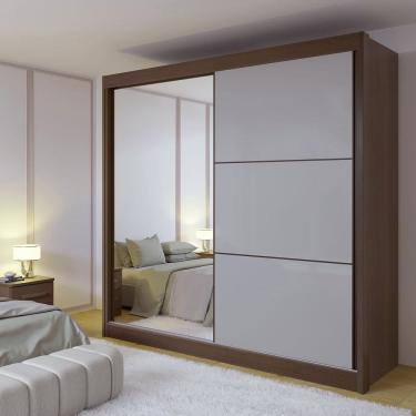 Imagem de Guarda-roupa Casal 2 Portas 6 Gavetas 100% Mdf Coliseu Castanho / Off White