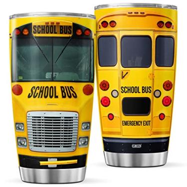 Imagem de CUBICER Copos de Café Motorista de Ônibus Aposentados Apreciação Copo Isolado Presentes para Motoristas Pai Mulheres Homens Aniversário Grande 590 ml Caneca Copo Aço Inoxidável Viagem Camping Canecas