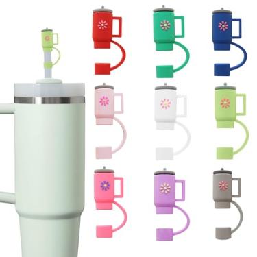 Imagem de GGDECA 10 peças de topo de palha para copo Stanley, tampa de cobertura de palha de silicone de 10 mm para copos Stanley 30 1,134 g, acessórios de tampa reutilizáveis