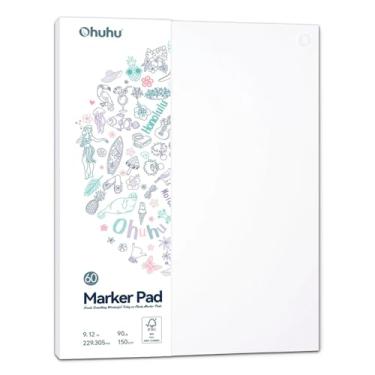 Imagem de Bloco de Desenho para Marcadores Bleedproof 9"x12" - Papel Anti-Vazamento para Marcadores de Álcool, Sketchbook Profissional para Artistas e Ilustradores