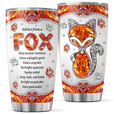 Imagem de CUBICER Zero Fox Given Tumbler Canecas de café para saquê de raposa copos de aço inoxidável vinho viagem caneca isolada copo 590 ml decoração presentes para homens acessórios de natal decorações