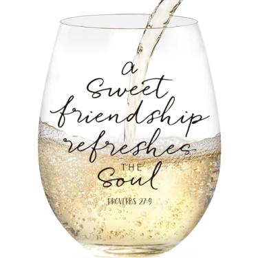 Imagem de Taça de vinho cristã divertida para mulheres – presentes religiosos, presentes de aniversário para amigas, irmãs, amigas – taças sem haste exclusivas, taças de vinho para mulheres (moderno, preto)