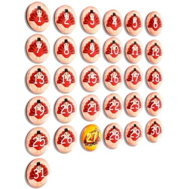 Imagem de Tellegloww 31 números grandes de calendário magnético, ímãs de calendário de outono de vidro colorido para quadro branco apagável a seco, quadro branco magnético, geladeira (Ação de Graças, 3,5 cm)