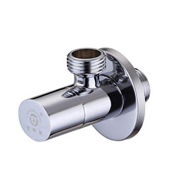 Imagem de Torneiras de pia de banheiro, válvula angular espessa à prova de explosão de bronze válvula de chapeamento válvula de aquecedor de água interruptor torneira válvula de parada de água 4 pontos G1 2