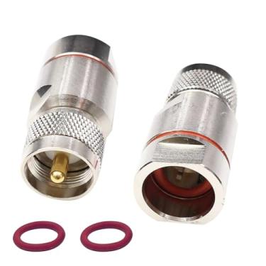 Imagem de 2 peças PL259 UHF conector macho de substituição para cabo coaxial ondulado de 1/2 polegada