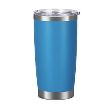 Imagem de Xícara de chá caneca térmica de aço inoxidável térmica para chá e café garrafa de água à prova de vazamento com tampas copos de cerveja copo de bebida (cor: azul)