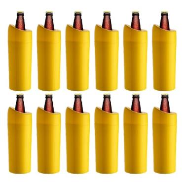 Imagem de Porta Garrafa Térmico Camisinha Para Cerveja 1l Litrão 12pçs (AMARELO)