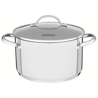 Imagem de Caçarola Funda Tramontina Una em Aço Inox com Fundo Triplo e Tampa de Vidro 20 cm 3,6 L...