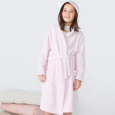 Imagem de Roupão Menina Hering Fantasia em Plush Rosa Claro KZWA1DSI