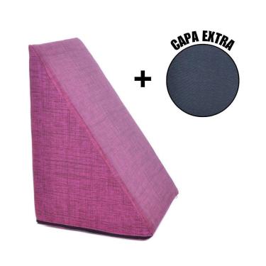 Imagem de Almofada Triangular Encosto Anatômico Espuma Apoio Costas Repouso Leitura + Capa Extra-Unissex