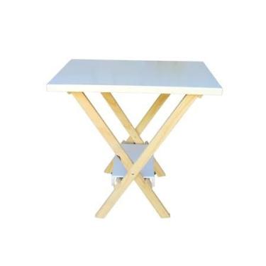 Imagem de Mesa Cavalete Decorada em MDF – Mesa Decorativa e Versátil para Festas, Eventos e Ambientes Modernos (Branco)