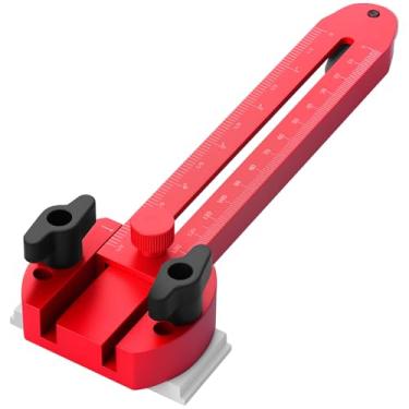 Imagem de Serra de mesa ajustável e fina, liga de alumínio, lâmina fina, multifuncional, guia de serra de mesa para cortes repetitivos de tiras estreitas (Gules)