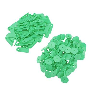 Imagem de Pssopp 100 Etiquetas de Orelha Plásticas do Número Dos Pces, Etiquetas de Orelha Em Branco Tpu para Gado Gado Porco Ovelha Cabra, Fácil de Escrever e Cura Rápida (Verde sem palavras (preço de 100))