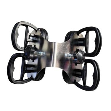 Imagem de Gralara Ferramenta de Instalação de Ajuste de Costura de Pedra de 90 Graus, Grampos de Canto, União de Costura Resistente E Nivelamento para Laje de Pedra E M, Preto 4 Ventosas, Tamanho real