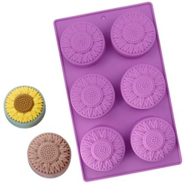 Imagem de olde De Silicone Para Fazer Sabonete Artesanal de Girassol 100g 6 Cavidades de Forma Flores Resina