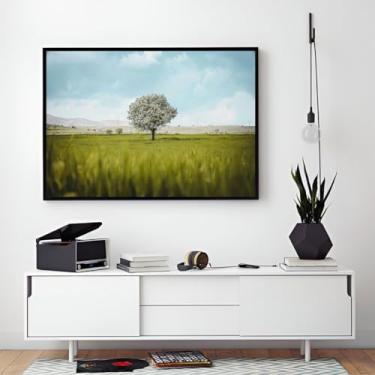 Imagem de Quadro Decorativo Grande Premium Árvores Coloridas Sala Hall (04, Preto, 100x70)