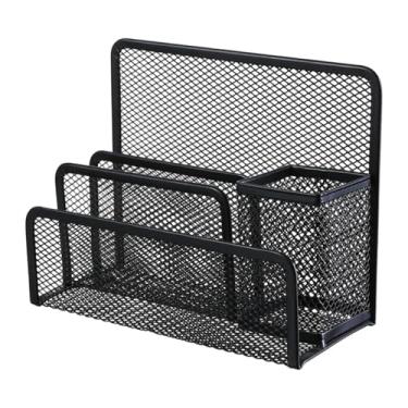 Imagem de oshhni Bandeja para cartas e suporte para canetas, organizador de mesa, economizador de espaço, versátil para gerenciamento de documentos, compacto e leve,