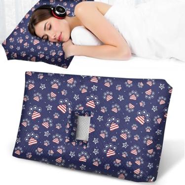 Imagem de Travesseiro de piercing de orelha para pessoas que dormem de lado, travesseiro com orifício de ouvido para CNH e dor de ouvido inflamação de ouvido, travesseiro de dormir lateral em forma de O, c