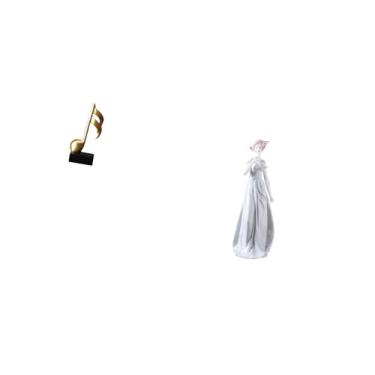 Imagem de Fenteer Escultura de Nota Musical de Resina E Estatueta de Nórdica de Porcelana, Ornamento de Mesa Moderno para Mesa, Prateleira, Armário, Lareira, Pre