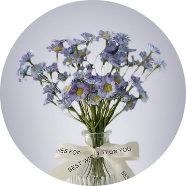 Imagem de Buquê de flores artificiais com 6 hastes para decoração de festa de casamento em casa (roxo)