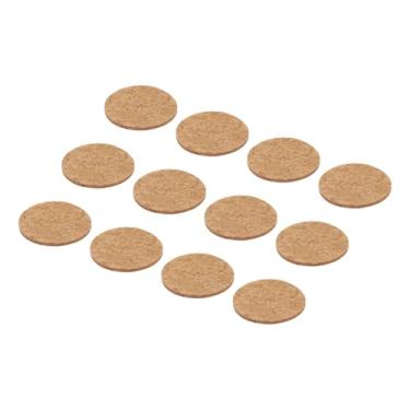 Imagem de 24 peças de almofadas para móveis de feltro, protetores de chão de cadeira de feltro pequenos redondos de 4 cm evitam arranhões em pisos duros de móveis, cáqui