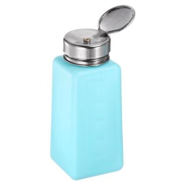Imagem de Dispensador de álcool solvente 250 ml (241 g) Bomba dispensadora de líquido com tampa de aço inoxidável de vedação para removedor de esmalte de limpeza de acetona, azul