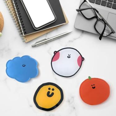 Imagem de Pacote de 4 porta-copos de plástico, porta-copos para bebidas, tapete de copo de estilo bonito para casa, escola, escritório, cafeteria, acampamento ao ar livre e muito mais, durável e lavável à mão.