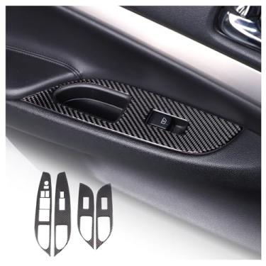 Imagem de Aotumcer Tampa do painel central do interruptor de elevação da moldura da janela da porta interior do carro para Infiniti G35 G25 G37 Q60 2007-2013 Interruptor de janela da porta do carro Decalque