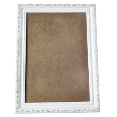 Imagem de Moldura Quadro Foto 30x40 Trabalhada Linda Com Vidro Premium(Branco e Dourado)
