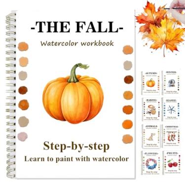 Imagem de Cadernos de exercícios em aquarela com esboços, livro de colorir aquático para iniciantes, conjunto de pintura em aquarela, artesanato, kit de pintura presente para adultos, adolescentes, artistas de