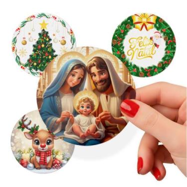 Imagem de Kit Adesivo Decorativo Natalino Para Presentes Lembrancinhas 10 x 10 c