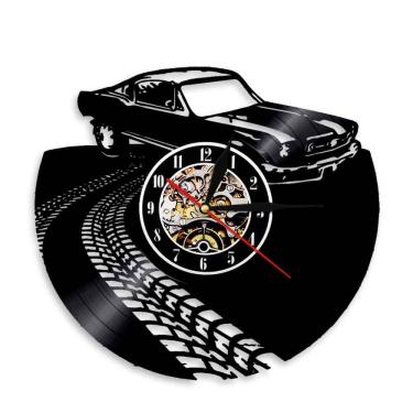 Imagem de Relógio de parede Retro Vinyl Record Classic Car Design 28x32cm