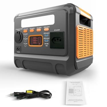 Imagem de IIGENAI QN-637 Estação de Energia Portátil, 576Wh/600W, Bateria de Lítio com Inversor Bidirecional, Carregamento Solar, Display LCD, Múltiplas Saídas AC/DC/USB, Proteção Completa